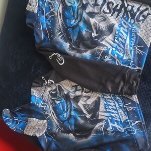 Blue and Black Abstract Patterned Jacket